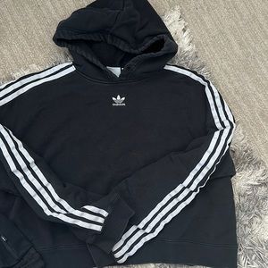 two Adidas black sweatshirts